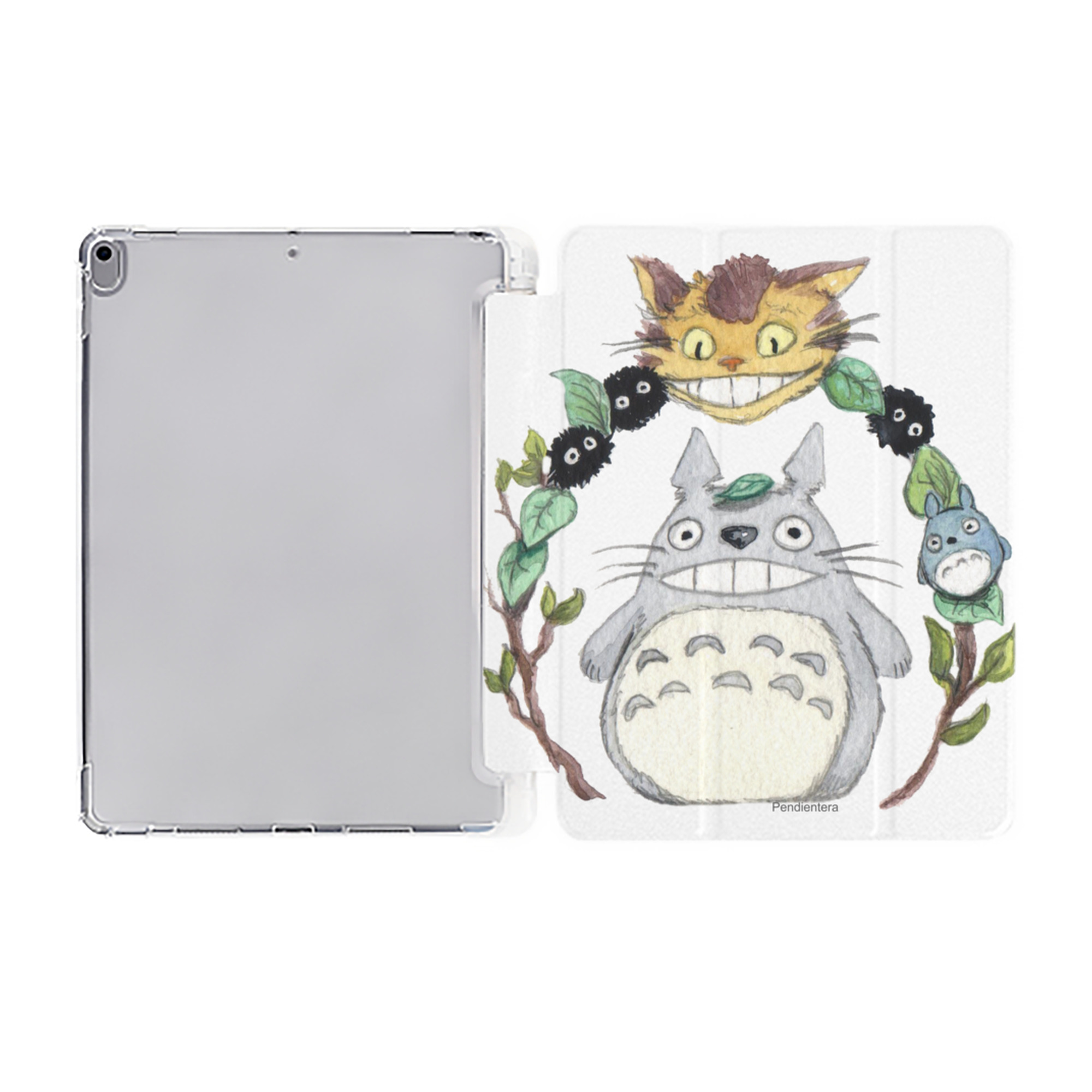 （画像用） となりのトトロ 草壁メイ 草壁サツキ My Neighbor Totoro Satsuki Kusakabe Mei Kusakabe IPad ケース ペン収納付き 三つ折りスタンド PUレザー×シリコン 対応機種9.5/10.5/10.9インチ